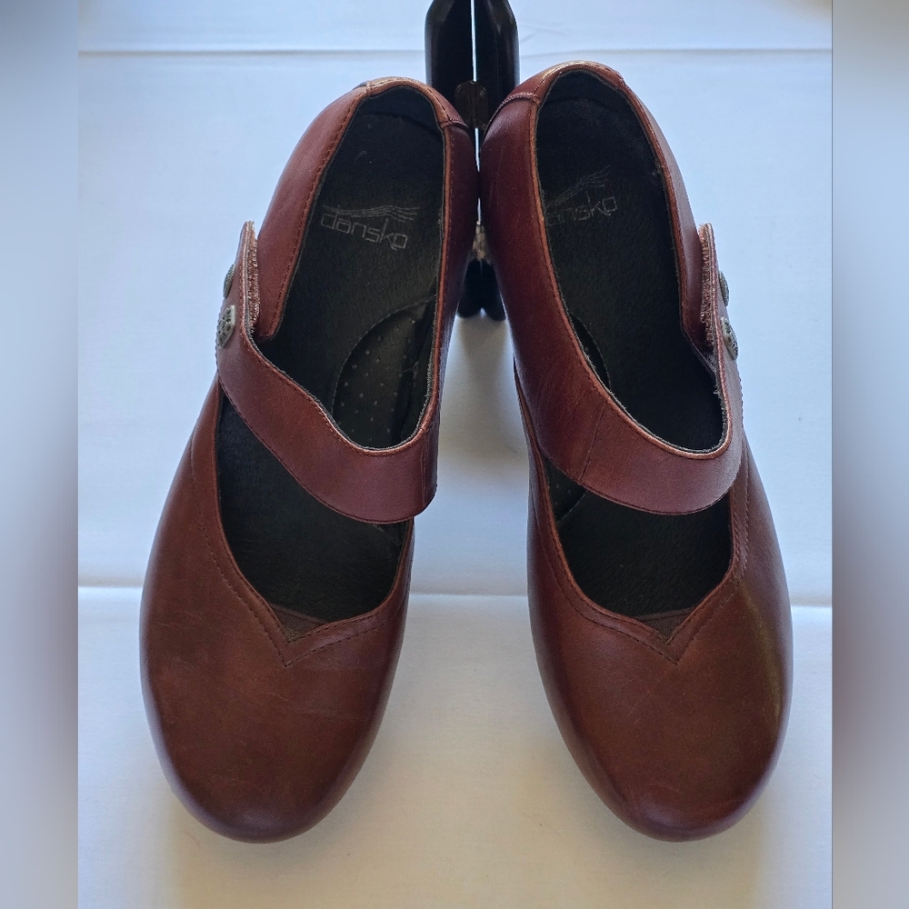 Dansko Chestnut Leather Mary Janes